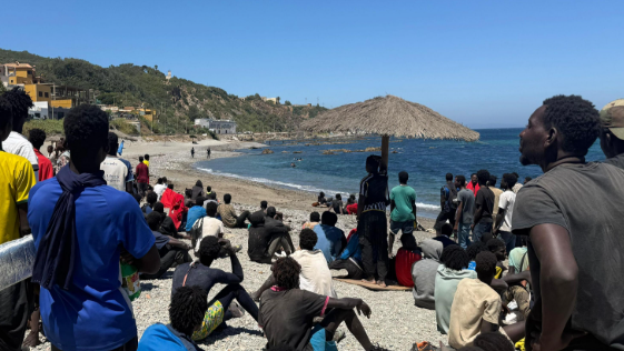 RTVE | Imatge recent d'immigrants africans a Ceuta